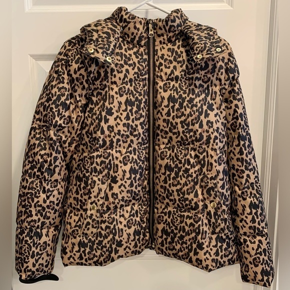 J Crew Leopard Print Puffer Jacket - Picture 3 of 15